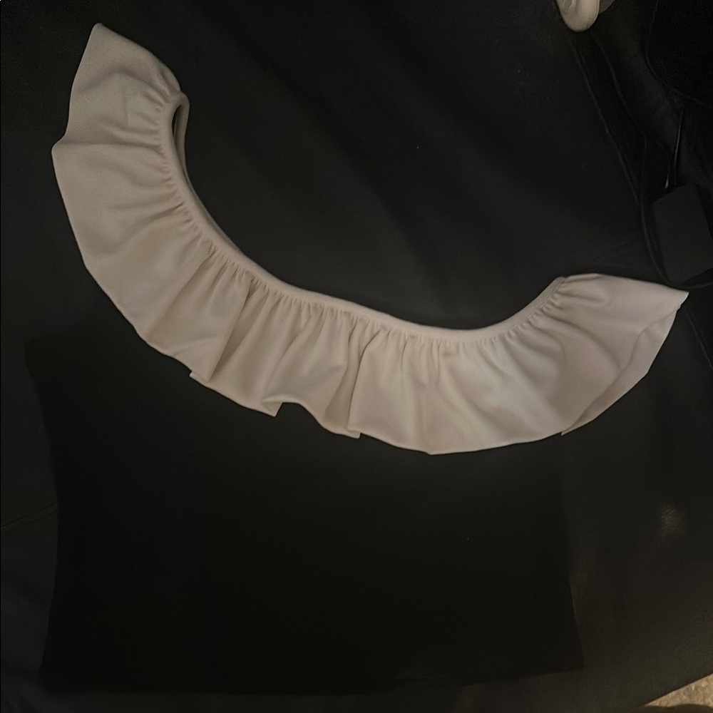 Black and White Ruffle Off-Shoulder Top
